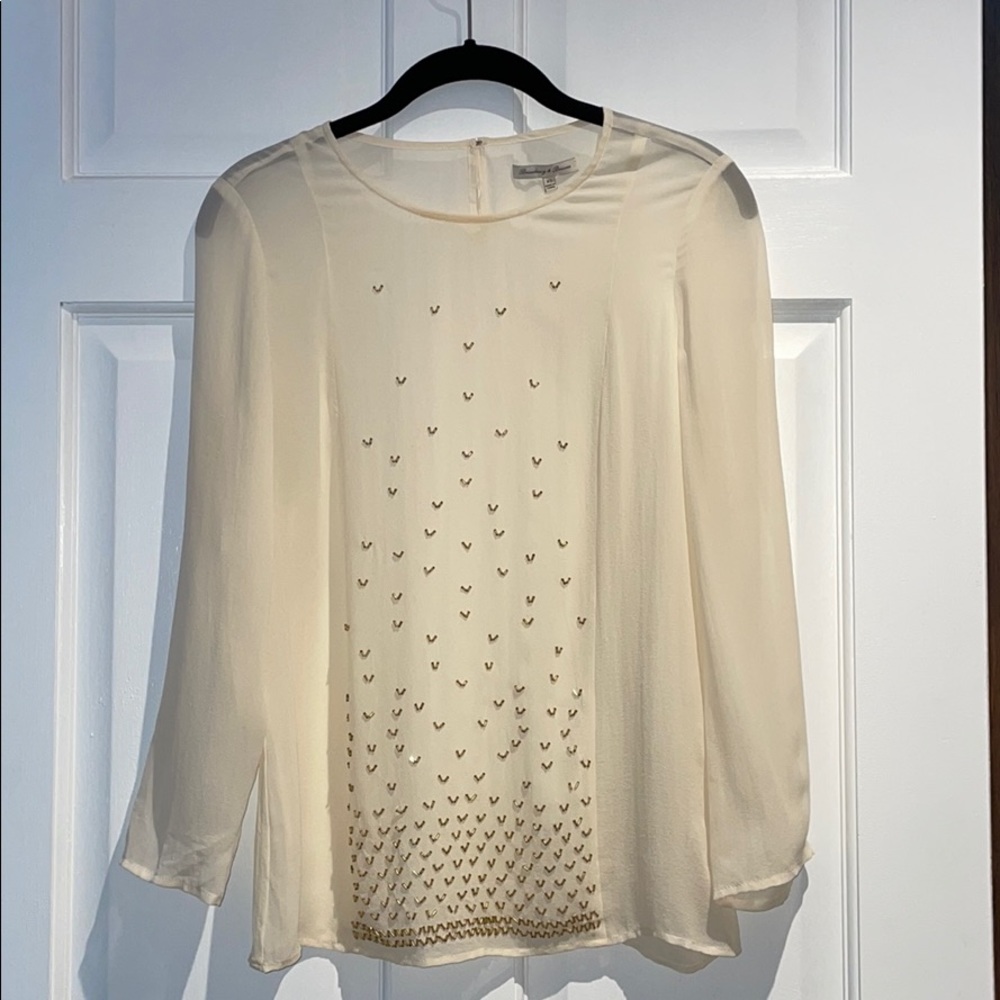 Madewell Broadway & Broome sheer cream top